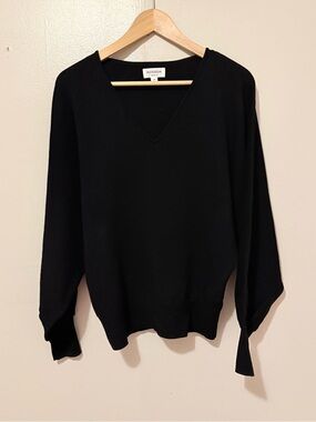 Hudson Jeans Black V-Neck Knit Pullover Sweater